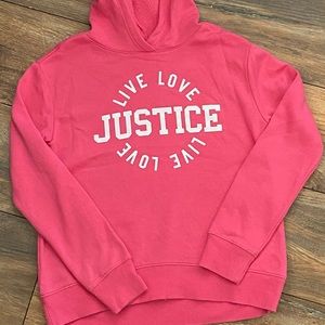 Justice pink hoodie sweatshirt size 10. EUC